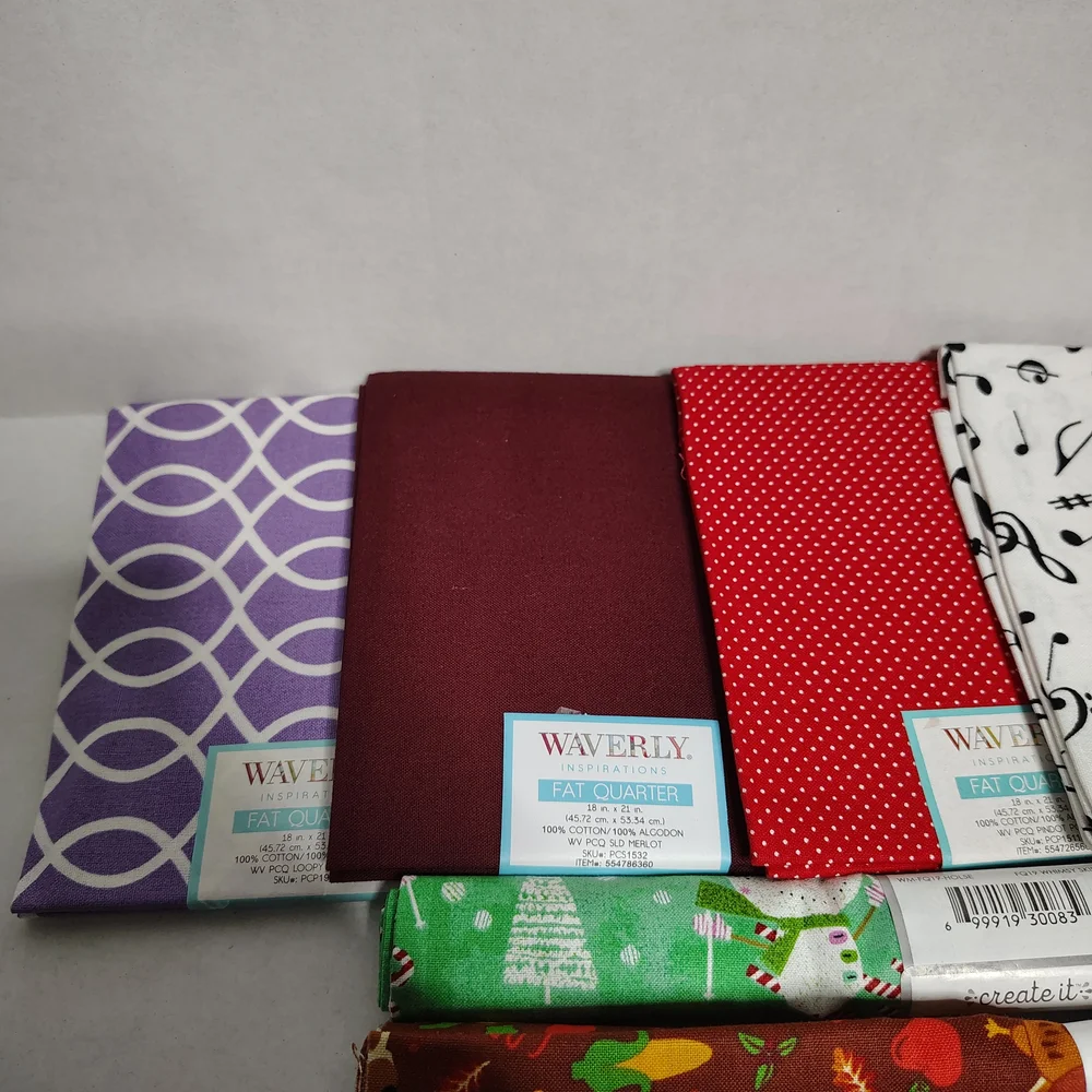 Fat Quarter Fabric Sewing 7 Piece Bundle Lot 18x21 inches NEW